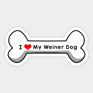 I Love My Weiner Dog Sticker